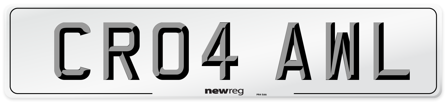 CR04 AWL Number Plate from New Reg